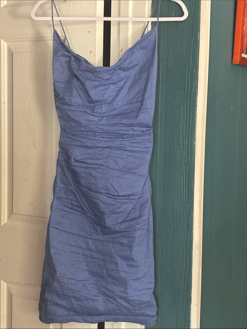 Nicole Miller Periwinkle Spaghetti-Strap Mini Dress